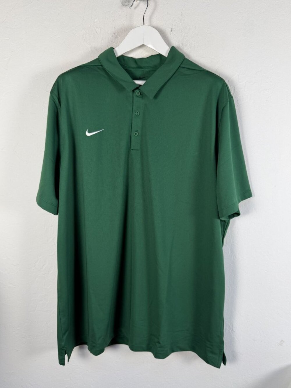 Nike Dry Fit Team Performance Polo Shirt Green Embroidered Swoosh Golf 3XL NWT